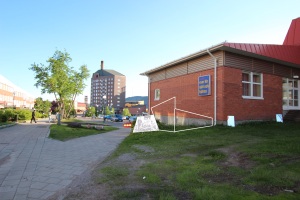 Mellanrum i stadsomvandlingens Kiruna Bakom Folkets Hus, 2013